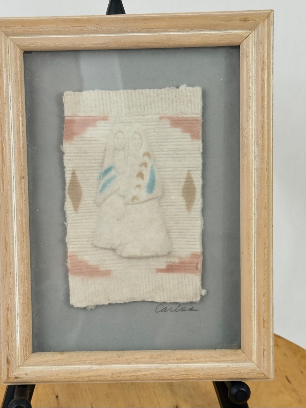 Vintage Hand Cast Paper Art Southwest By Figi Graphics Signed By Artist Carlos